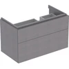Image de Geberit Meuble sous lavabo Xeno2 88x53x46,2 cm, 2 tiroirs, avec tablette, structuré/gris sable