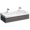 Image de Geberit Xeno 2 Armoire sous lavabo 500.517., 1174x220x462mm, 2 tiroirs, Couleur: Gris Scultura Malamin Structure en Bois