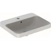 Image de Geberit Vasque encastrée VariForm 55x45 cm, avec trop-plein, droite, verre US / blanc