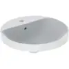 Image de Geberit Lavabo encastré VariForm d 48 cm, avec trop-plein, rond, sous-meuble verre/blanc