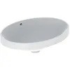 Image de Geberit VariForm lavabo encastré ovale, 550x400mm, sans trou pour robinet, avec trop-plein, 500.717.01.2, Couleur: blanc