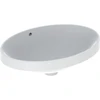Image de Geberit Lavabo encastré VariForm 55x40 cm, sans trop-plein, avec trou, ovale, verre US / blanc