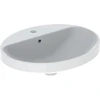 Image de Geberit Lavabo encastré VariForm 55x45cm, avec vidage HLB, avec trop-plein, ovale, verre US / blanc