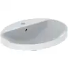 Image de Geberit Lavabo encastré VariForm 60x48 cm, avec trop-plein, avec mitigeur, ovale, verre US/blanc