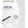 Image de Zweigart AIDA precut Toile Aïda fine 18 carats 3793 Couleur 7011 Gris clair blanc Tissu artisanal pour point de croix 48 x 53 cm