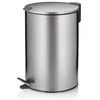 Image de kela Poubelle à pédale 12 l argent mat, avec couvercle Silent Close, système d'abaissement automatique MATS, poubelle en acier inoxydable pour cuisine et salle de bain avec seau intérieur