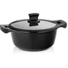 Image de kela Casserole à induction 24 cm avec couvercle en verre STELLA NOVA, Casserole grande 3,5 L avec Oil Control System, fonte d'aluminium revêtue, poignée Softtouch