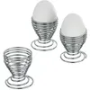 Image de Lot de 4 coquetiers Spirale en métal - chromé