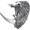 Image de Kare Tête de rhinocéros Design - Argenté - 53 x 44 x 19 cm (H x l x P)