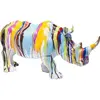 Image de Kare Design Figurine décorative Rhino Colore, Multicolore, Animal Rhinocéros, Sculpture, Deco Interieur, Decoration Chambre, Salon, Maison, Cadeau, 26x55x17cm