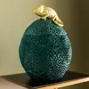 Image de KARE Boîte décorative Caméléon, hauteur 34 cm, vert foncé, or