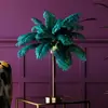 Image de KARE Feather Palm lampe à poser plumes, verte