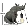 Image de lampe à poser KARE Sitting Rhino, grise, hauteur 39 cm, E27