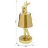 Image de Lampe de table LED rechargeable KARE Animal Rabbit, dorée, IP54, 29 cm