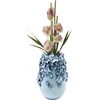 Image de Kare Design Vase Butterflies, Bleu, Clair, Grès, Animal Papillons, Diamètre 23 cm, Vase Decoratif pour Fleur, Deco Intérieur, Decoration Chambre, Salon, Maison