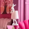 Image de lampe à poser KARE Animal Rabbit, blanc/rose, 68 cm, E14