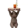 Image de Kare Design Table d'Appoint Animal Elephant, Marron/Gris, Rond, Diamètre 35 cm, Table de Salon, Meuble, Cadeau, Deco Intérieur, Décoration Chambre, Maison