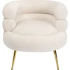 Image de Kare Livelli Fauteuil à Cocktail, Polyester Bois d'ingénierie Acier allié Polyuréthane, Blanc, 77,5x74x73,6