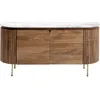 Image de Kare Buffet Design Grace - Marron - en Bois de manguier - Plaque de Plafond en marbre - pour Salon, Chambre à Coucher - 79 x 162 x 46 cm