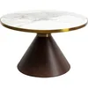 Image de Kare Cono Table basse design en céramique, marron, 70 cm de diamètre, plateau en marbre, design de haute qualité, table basse, table de salon, ronde, plateau de table, pierre, 34 x 70 x 70 cm (H x l x