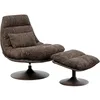 Image de Kare Design Fauteuil pivotant et Repose-Pieds Montreal Marron