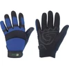 Image de Gants en similicuir Mechanical Master T. 9 noir/bleu Simili-cuir EN 388 cat. II