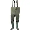 Image de Bottes culotte taille 44 vert olive PVC sur tissu porteur en polyester