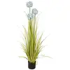 Image de EUROPALMS Herbe d'allium Artificielle, Bleue, 120 cm, Herbe ornementale Fleurie dans Un Pot décoratif
