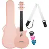 Image de Cascha HH 2288 set ukulélé concert fibre de carbone rose