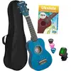 Image de Cascha HH 3971 pack débutant ukulélé soprano bleu (4 langues)