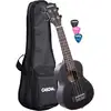 Image de Cascha HH 2262L Premium Mahogany set ukulélé soprano noir pour gaucher