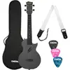 Image de Cascha HH 2258E Black set ukulélé concert électro-acoustique en fibre de carbone