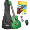 Image de Ukulélé de concert en tilleul vert (avec étui, 3 médiators, livre, accordeur)