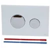 Image de TECE Loop 9240660 Plaque de déclenchement WC en verre blanc, boutons chromés brillants