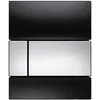 Image de TECEsquare Plaque de commande pour urinoir, verre, cartouche incluse, 9242807, Couleur: verre noir brillant, bouton chrome brillant
