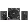 Image de Speedlink Gravity LT Haut Parleurs PC Système sonore 2.1 Bluetooth - avec subwoofer en Bois, Système Enceintes Actifs 80 Watts, Jack 3,5mm AUX, télécommande de Bureau RGB, Noir