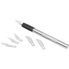 Image de Westcott E-73000-SET 00 Set de scalpel avec 6 couteaux différents, manche en métal particulièrement robuste avec zone de préhension caoutchoutée
