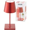 Image de SIGOR Nuindie Mini - Lampe de table avec batterie à LED variable pour l’intérieur et l’extérieur, hauteur 25 cm, rechargeable par Easy-Connect, 24 h de durée de luminosité, Rouge cerise