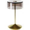 Image de SIGOR Numotion Lampe de table LED à intensité variable pour intérieur et extérieur, hauteur 26,5 cm, rechargeable avec connexion facile, durée d'éclairage de 24 h, anodisé doré