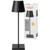 Image de SIGOR Nuindie Lampe de table LED à intensité variable pour l'intérieur et l'extérieur, IP54, étanche aux éclaboussures, hauteur 38 cm, rechargeable avec USB-C, autonomie de 12 h, noir nuit, 4545001