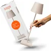 Image de SIGOR Nuindie Lampe de table LED à intensité variable pour l'intérieur et l'extérieur, IP54, étanche aux éclaboussures, hauteur 38 cm, rechargeable avec USB-C, autonomie de 12 h, beige clair, 4545301