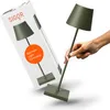 Image de SIGOR Nuindie 2.0 Lampe de table LED à intensité variable pour l'intérieur et l'extérieur, IP54, protection contre les éclaboussures, hauteur 38 cm, rechargeable avec USB-C, autonomie de 12 h, vert