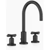 Image de Dornbracht Tara Waschtisch-Dreilochbatterie schwarz matt 20713892-33 - Ausladung 165 mm - schw