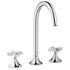 Image de Dornbracht VAIA Mélangeur de lavabo à trois trous avec garniture découlement, poignée croisillon, saillie 168 mm, 20713809, Couleur: chrome