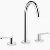 Image de Dornbracht Meta Mélangeur de lavabo à Trois Trous avec vidage par Aspiration, 168 mm de saillie, Coloris: Chrome - 20713661-00