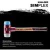 Image de Maillet à frappe amortie SIMPLEX L. 330 mm D. tête 40 mm mi-dur bois TPE-soft, b
