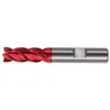 Image de Gühring 9055350120000 Fraise Ratio "RF 100 U" Din 6527 12 mm 4-dents en Carbure monobloc, Argent/Rouge