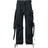 Image de Gothicana by EMP Homme Pantalon Cargo Noir avec Rivets et chaînes W32L34