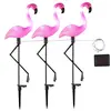 Image de Hi 3X Pieux de Jardin Solaire à LED Flamant Lumière Lampe d'Extérieur Eclairage Pelouse de Paysage Décoration Ornement Terrasse Allée Sentier Patio
