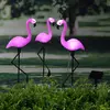 Image de HI Pieu de jardin solaire à LED Flamant rose 3 pcs